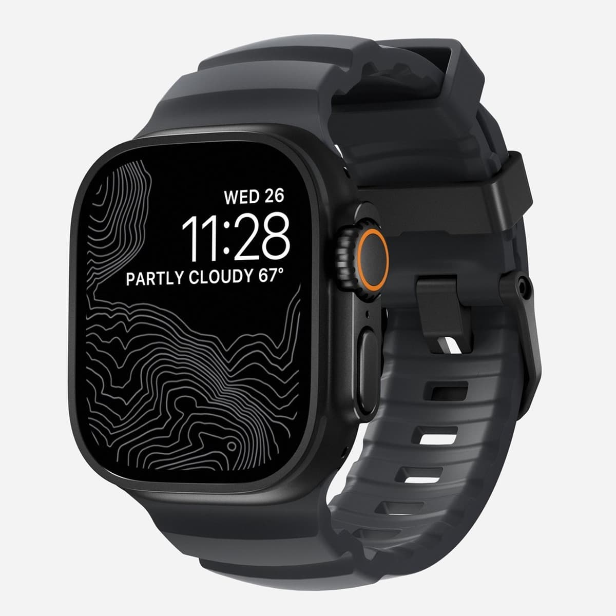 NOMAD Rocky Point Band - pasek do Apple Watch 46mm/49mm, FKM i tytan, czarny
