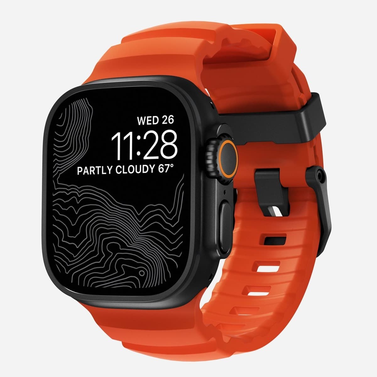 NOMAD Rocky Point Band - pasek do Apple Watch 46mm/49mm, FKM i tytan, czarny