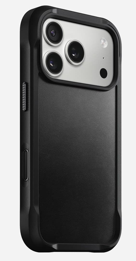 Nomad Rugged Leather Case - Skórzany pokrowiec ochronny na iPhone 17 Pro (6.3") - Czarny