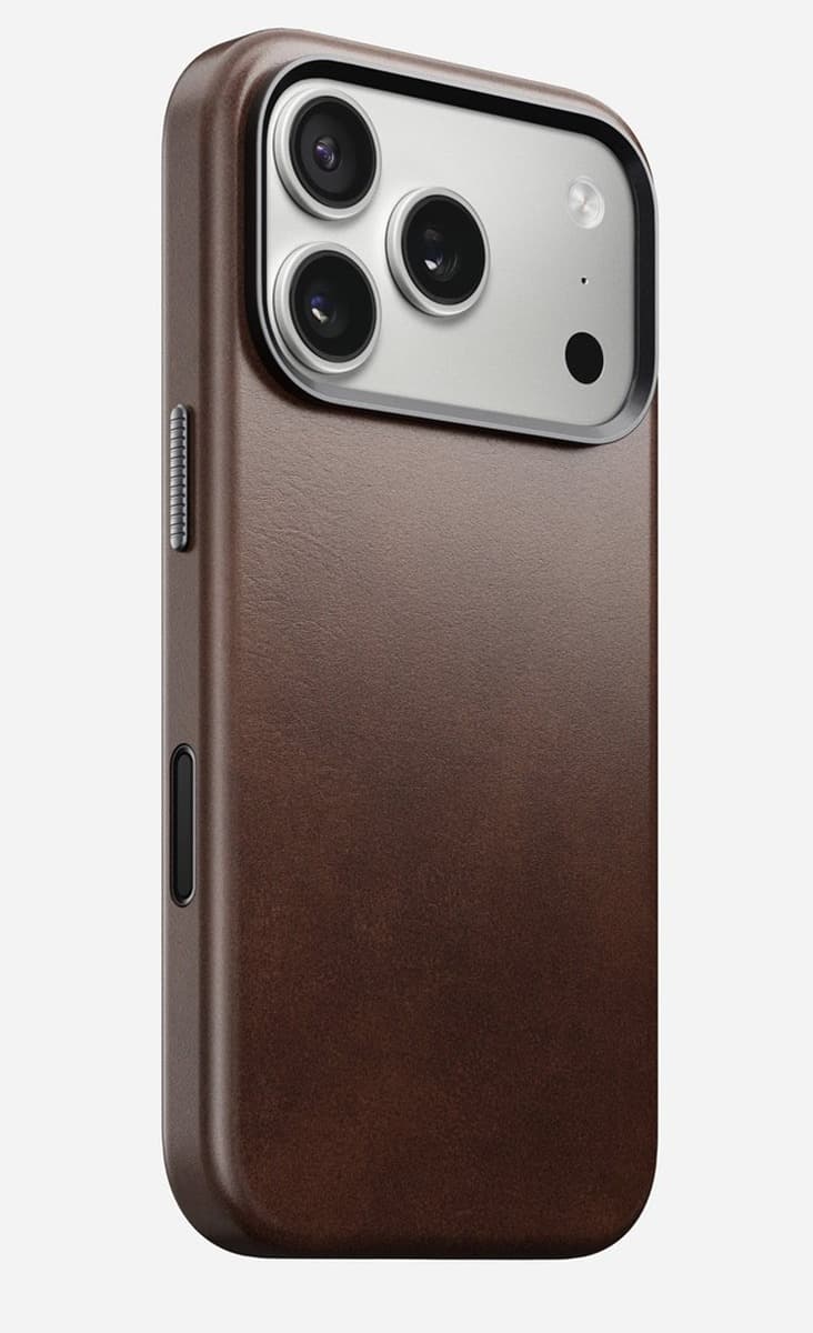 NOMAD Traditional Leather Case - skórzane etui do iPhone 17 Pro kompatybilne z MagSafe, skóra Horween (rustic brown)
