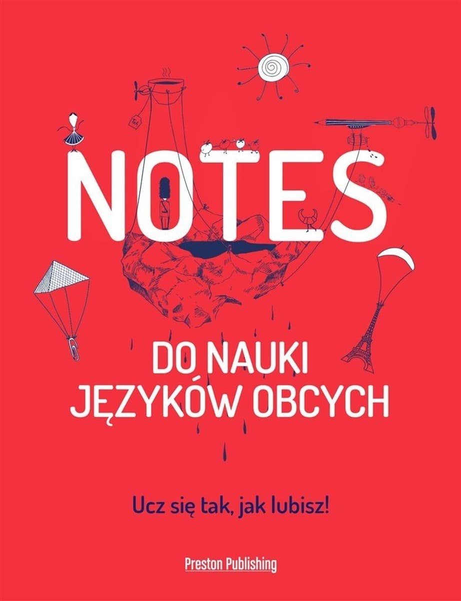 Notatnik do nauki języków obcych czerwony 128 stron