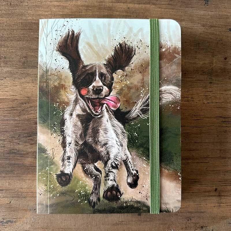 Notatnik A6 Pies Spaniel 160 stron w linie z gumką