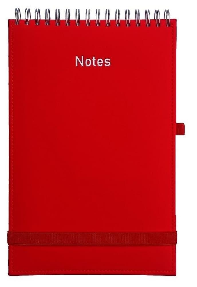Notes A5 Vivella na spirali z gumką, linia czerwony