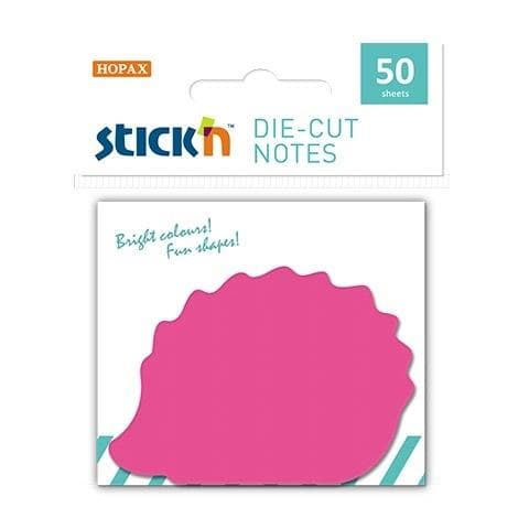 Notes samoprzylepny 70x70 mm różowy z motywem jeża