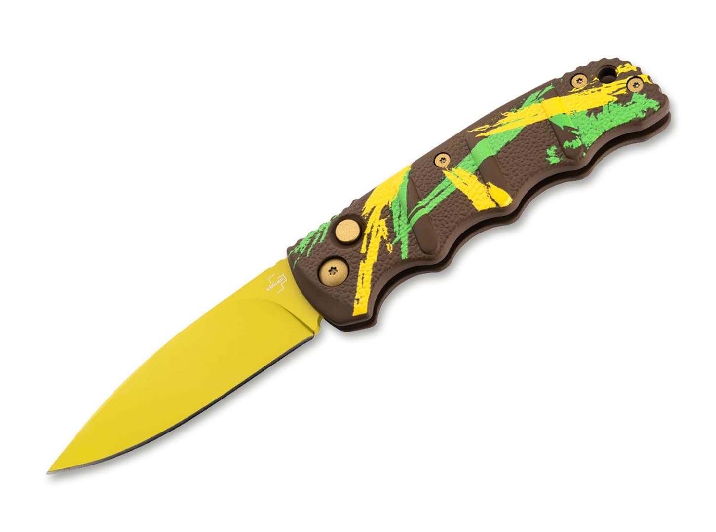 Nóż automatyczny Böker Plus AKS 74 D2 stal narzędziowa Dubai Chocolate