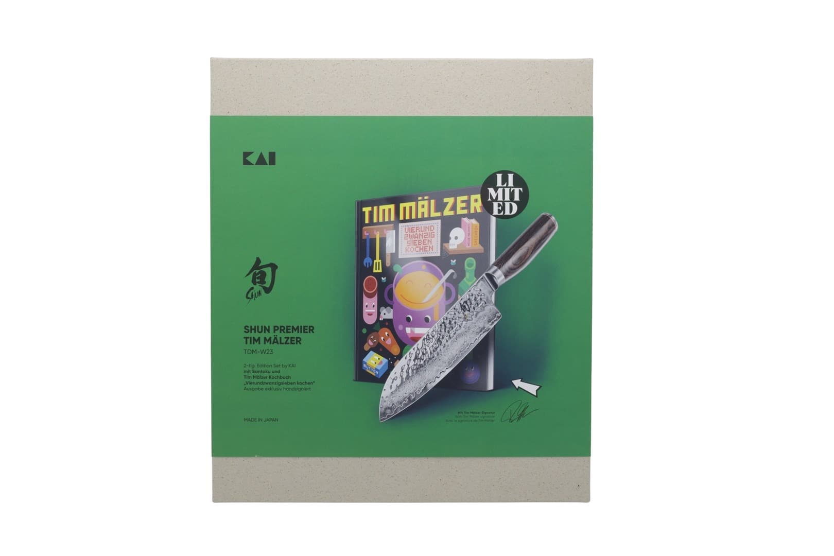 Nóż Kai Shun Premier Tim Mälzer Santoku TDM-W23 z książką kucharską