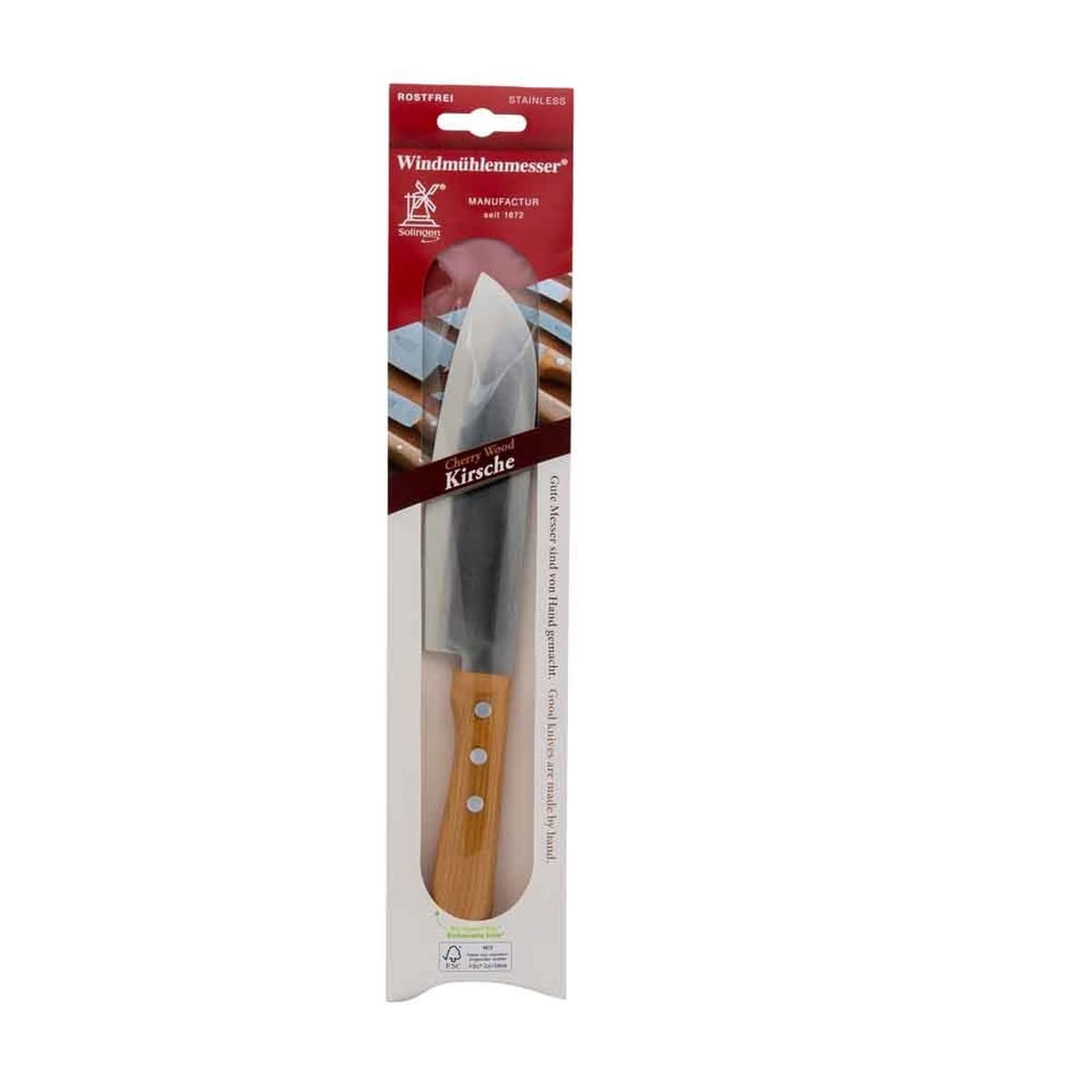 Nóż szefa kuchni Santoku z drewna wiśniowego