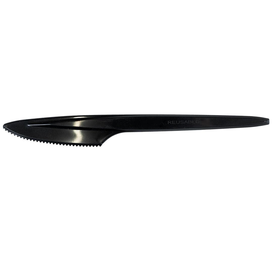 Noże wielorazowe czarne 18 cm 8 sztuk