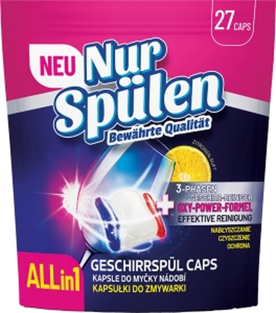 NUR SPUL Kapsułki do Zmywarek 27 szt Cytrynowe
