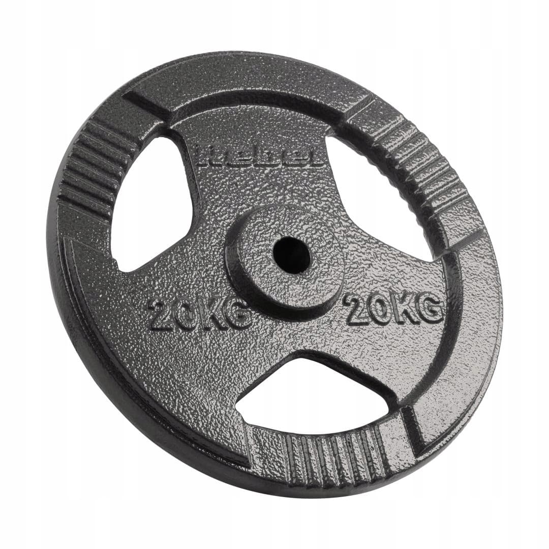 Obciążenie żeliwne gumowane 20kg, otwór olimpijski 51mm, REBEL ACTIVE