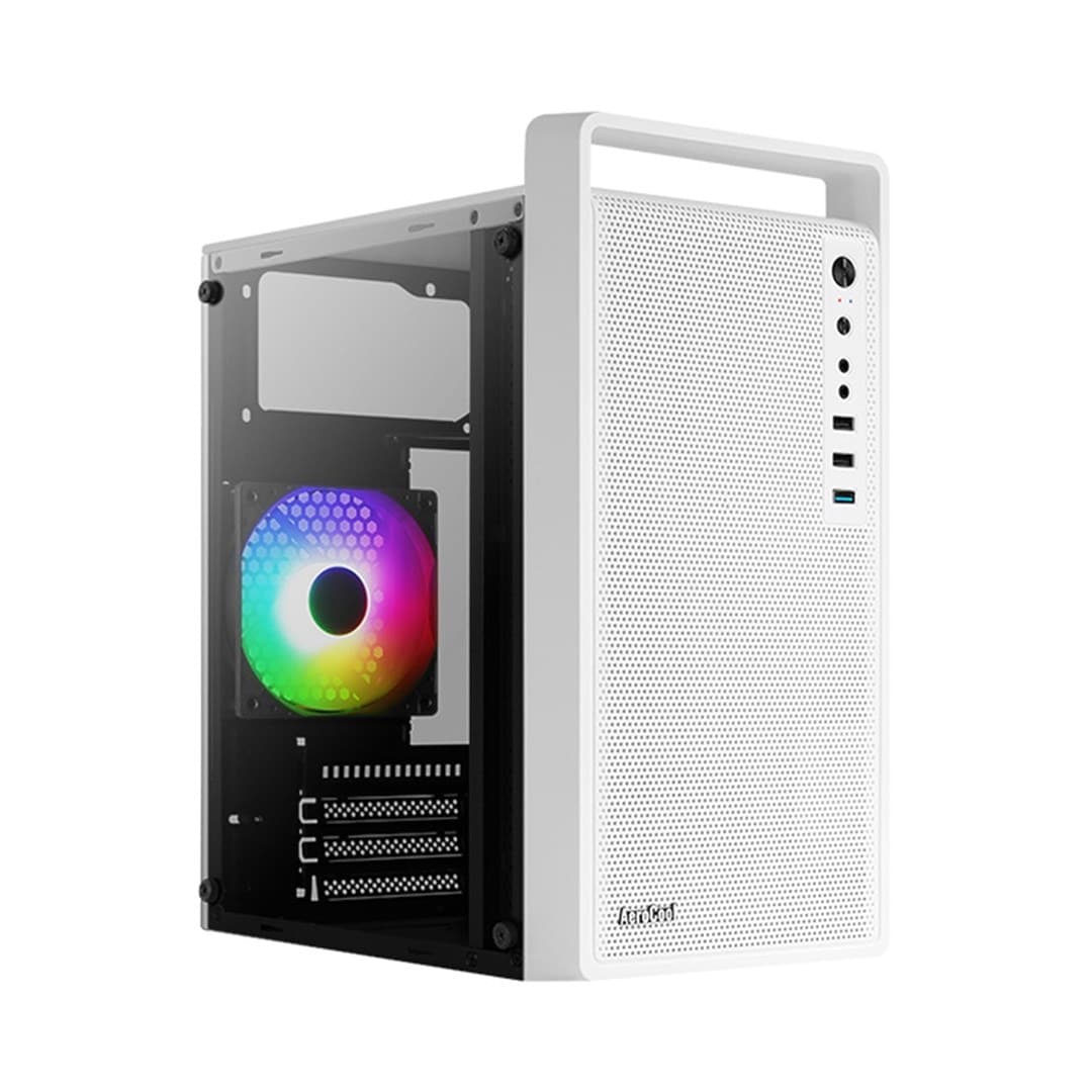 Aerocool Obudowa komputerowa CS-109-G-BK-v1 FRGB biała