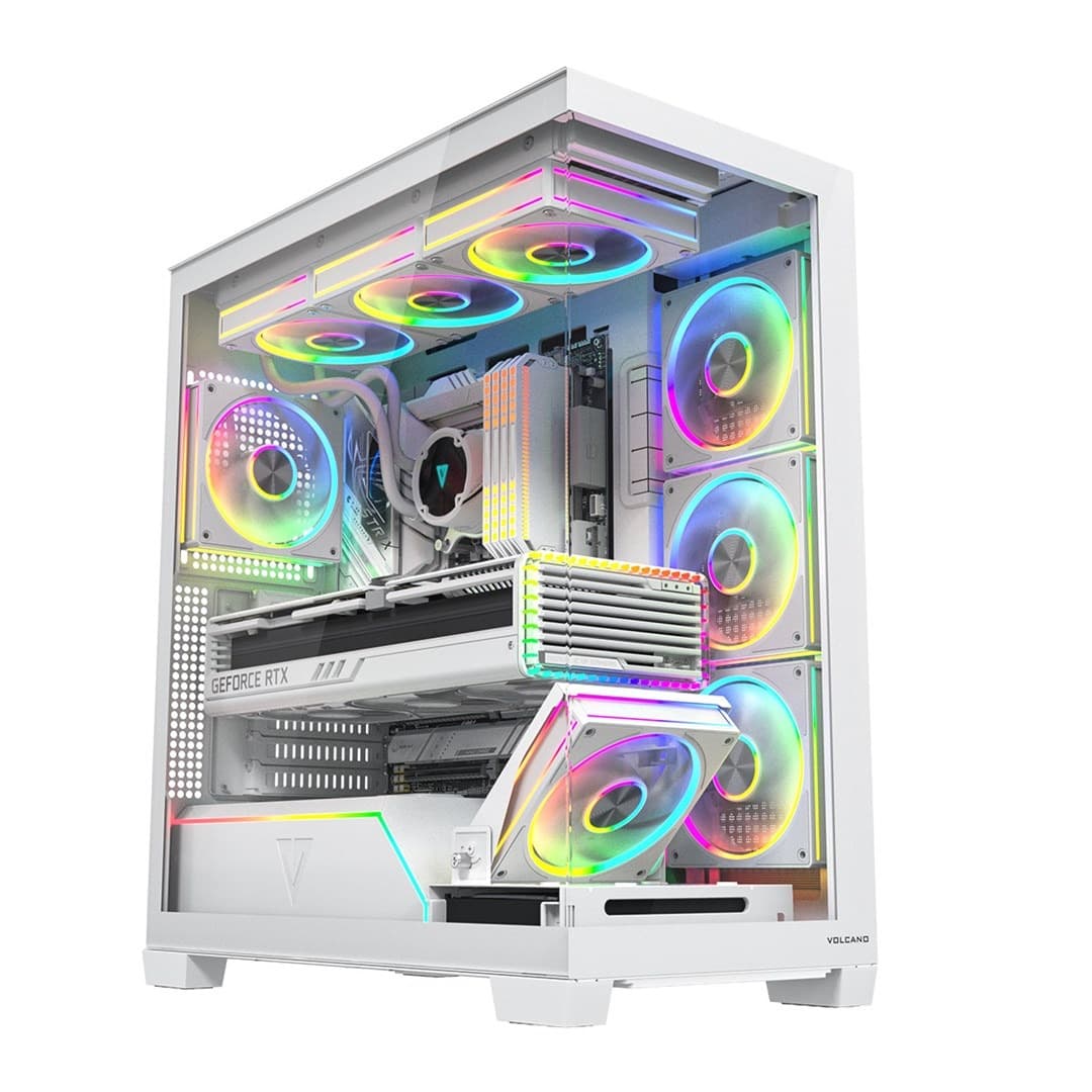Obudowa komputerowa Midi Tower ATX Modecom Volcano Stellar Plus ARGB 8F Biała