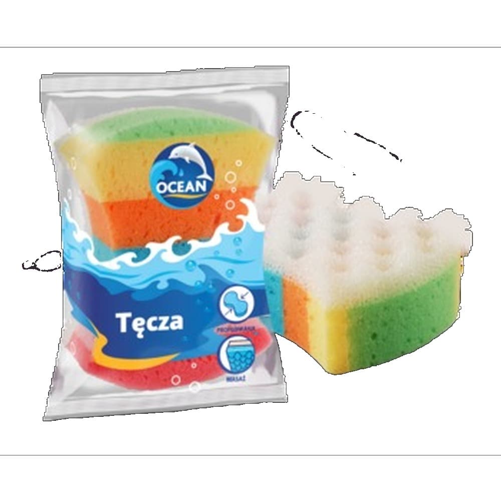 OCEAN Gąbka do kąpieli i masażu TĘCZA