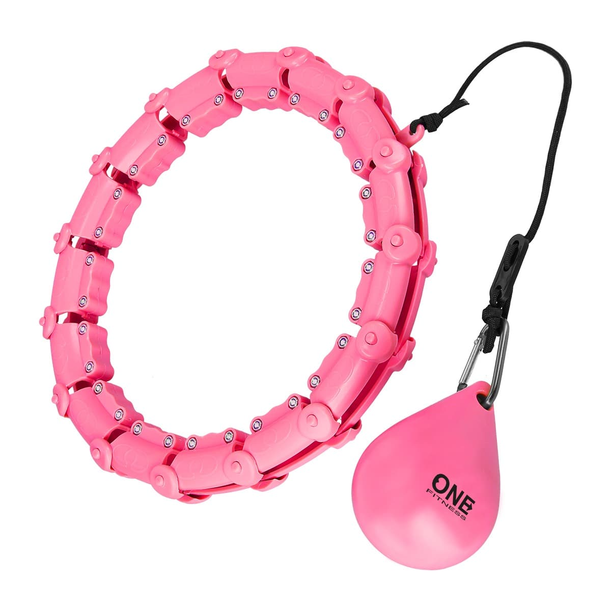 One Fitness Hula Hop z Wypustkami Obciążnikiem różowe