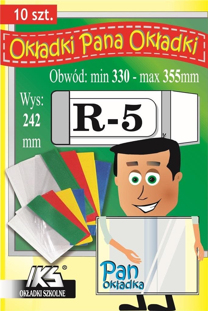 Okładka na książki regulowana IKS R-5, folia 0.12mm, 10 sztuk