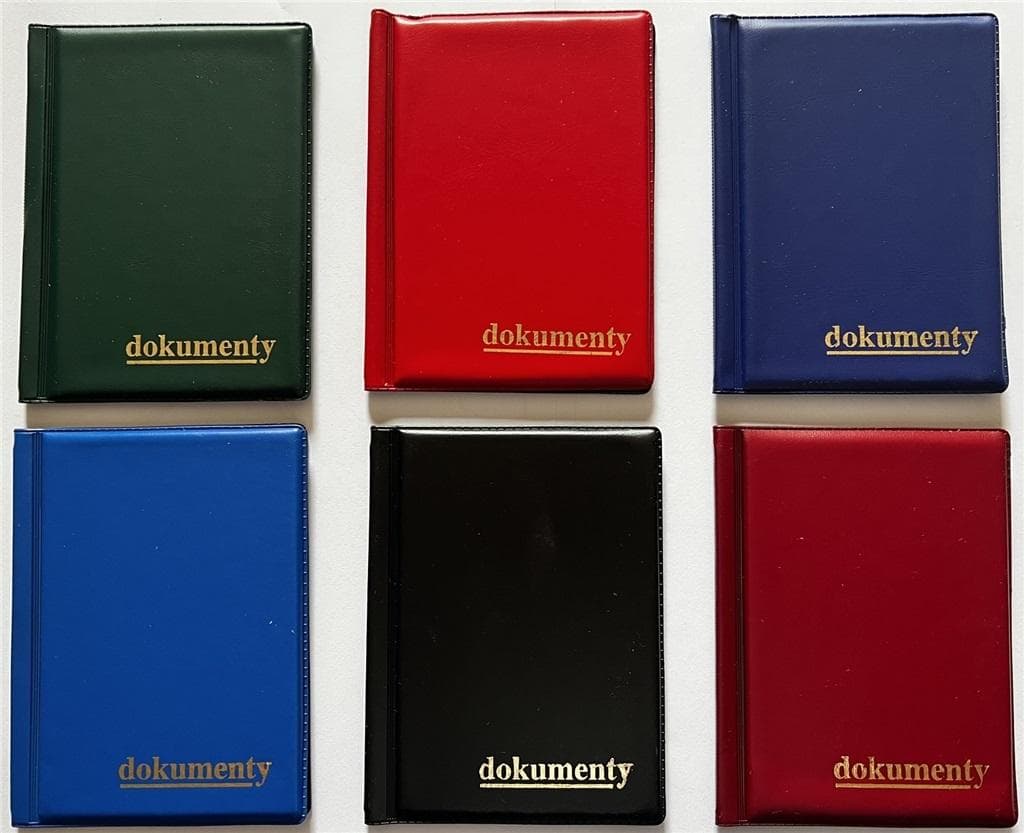 Okładka regulowana na dokumenty 124 x 191 mm 5 sztuk mix kolorów