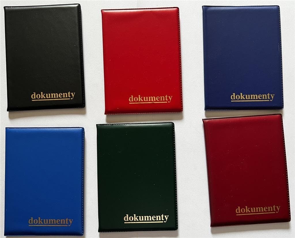 Okładki na dokumenty 172 x 116 mm mix kolorów 5 sztuk