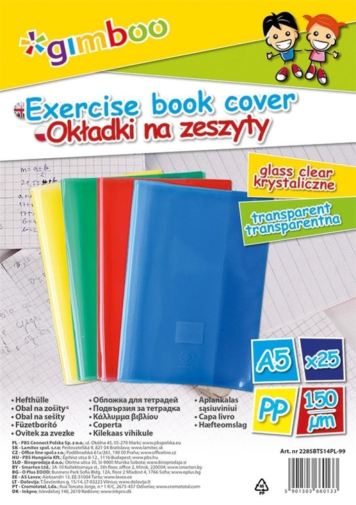 Krystaliczne okładki na zeszyt A5 mix kolorów 25 sztuk