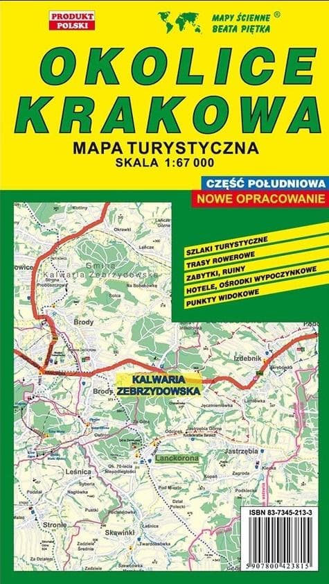 Mapa turystyczna Okolice Krakowa Południowa 1:67 000