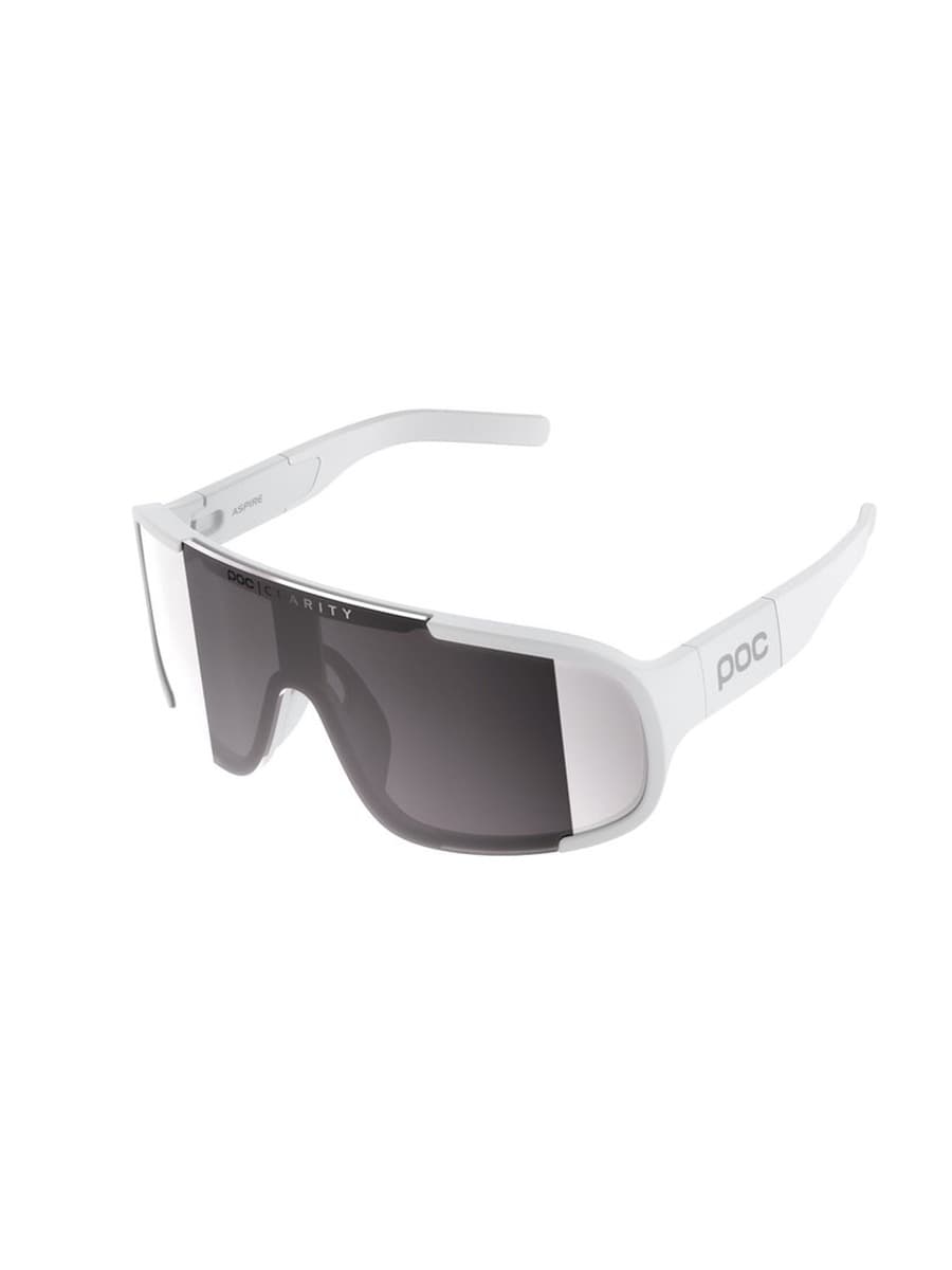 Okulary rowerowe POC Aspire białe z soczewkami Clarity Road Sunny Silver Cat 3