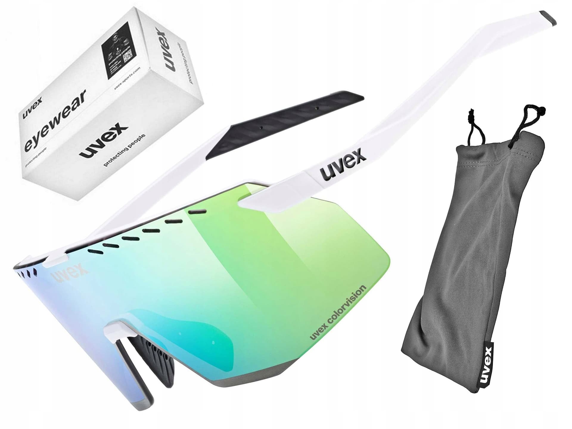 Okulary rowerowe Uvex Pace Stage S V black matt/mirror blue