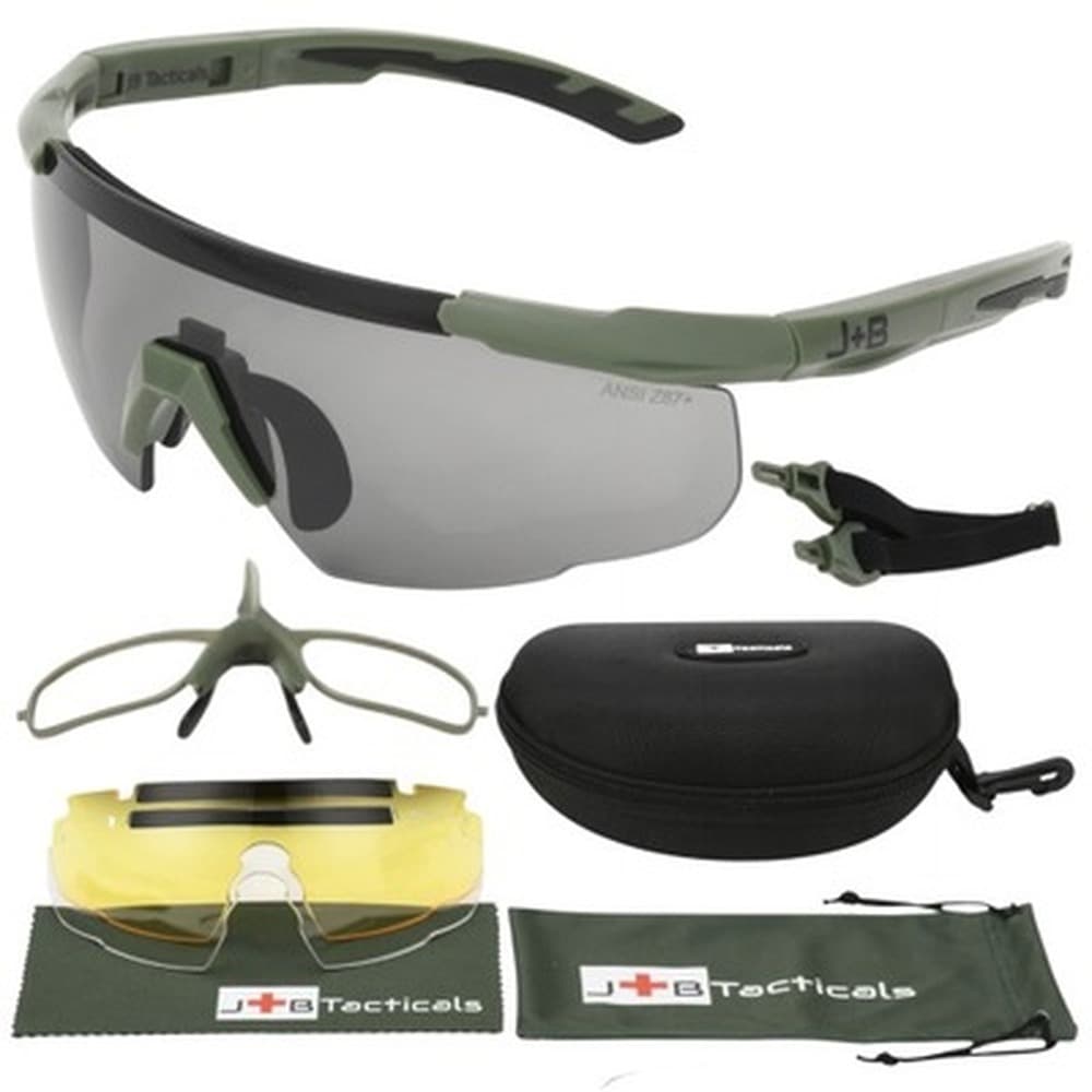 Okulary strzeleckie Wosport z 3 wizjerami i paskiem