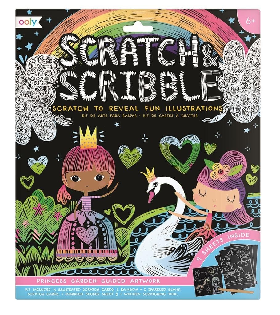 Ooly Zestaw Zdrapywanek Scratch & Scribble Ogród Księżniczki