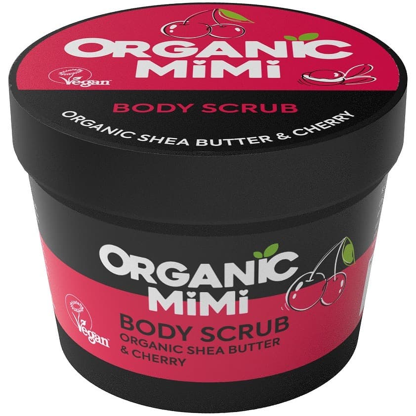 ORGANIC MiMi Peeling do ciała z masłem Shea i wiśniami - głębokie oczyszczanie i nawilżenie