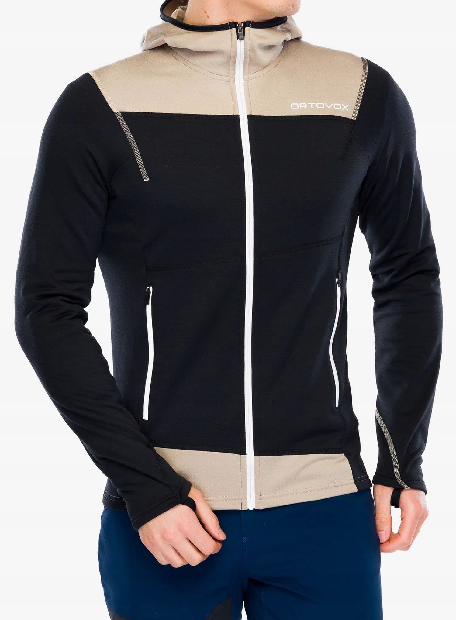 Ortovox Fleece Light Hoody - bluza z kapturem - black raven