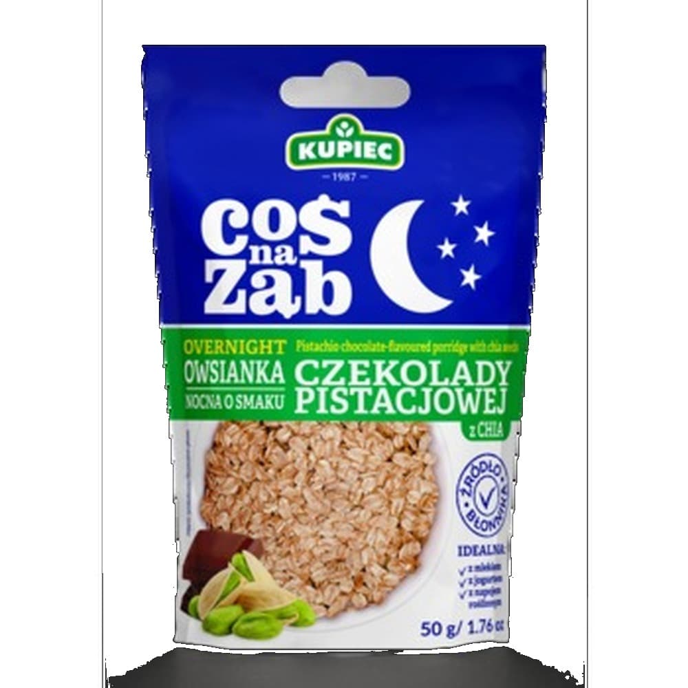 Kupiec Owsianka nocna o smaku czekolady pistacjowej z chia 50G