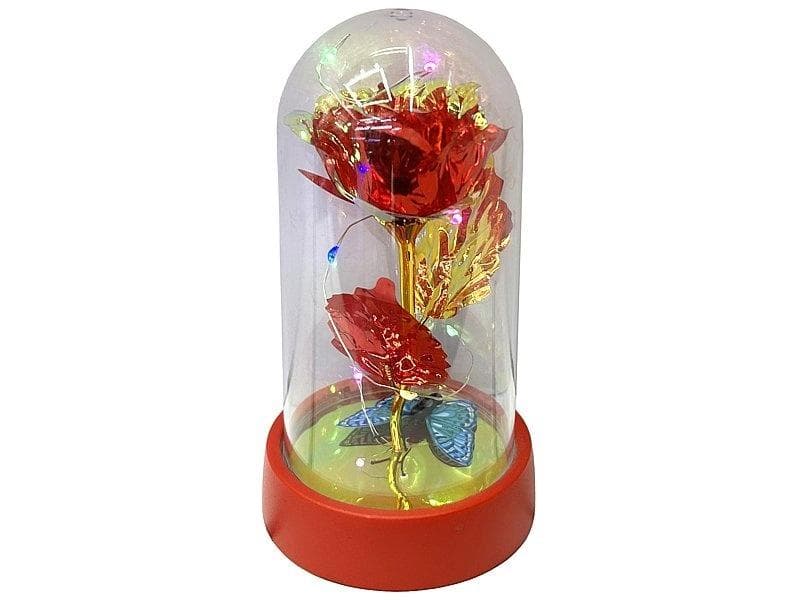 Ozdobna róża z światłem LED 15x8cm