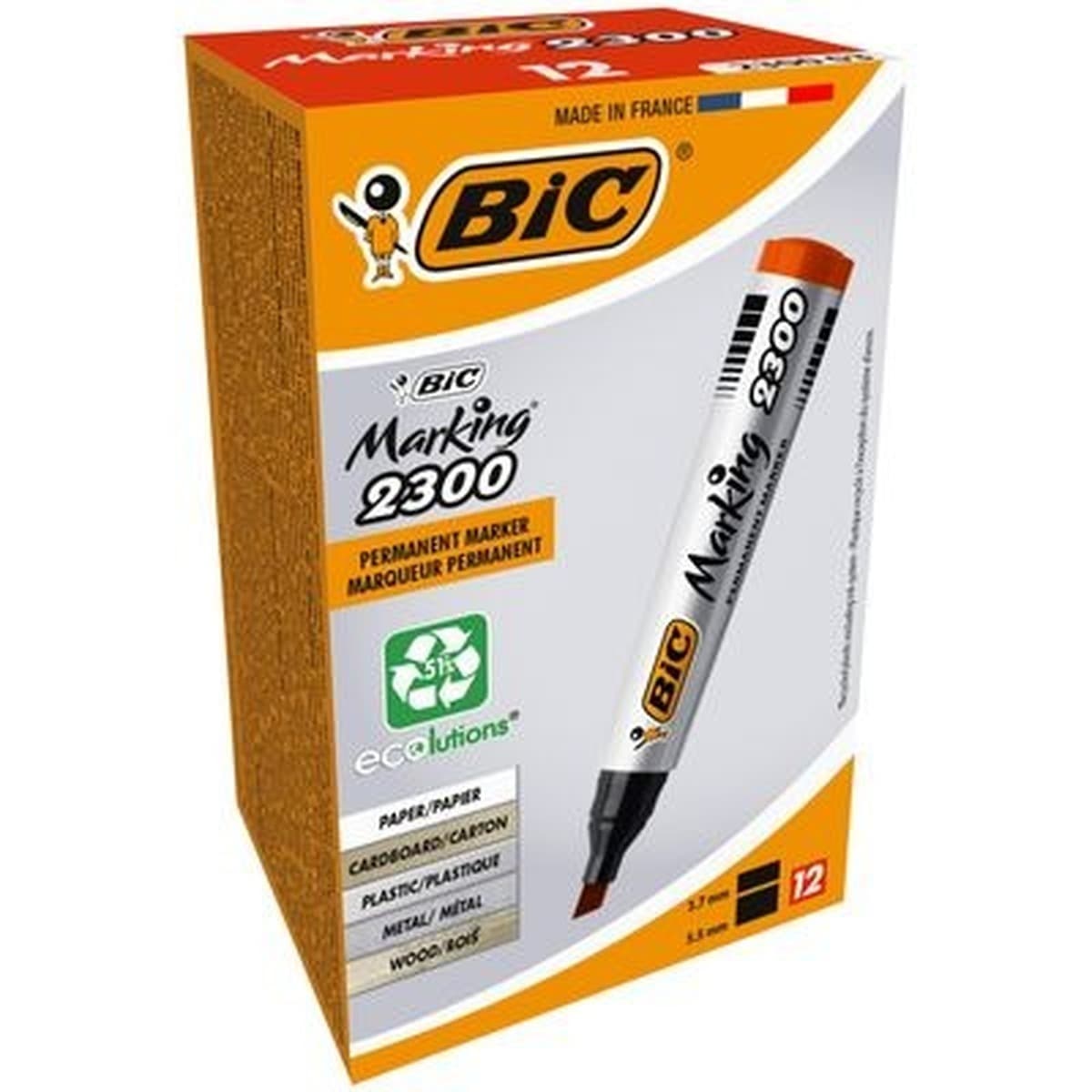 Paczka Marker Czerwony Scieta Koncowka Bic Marking 2300 Ecolutions 12szt