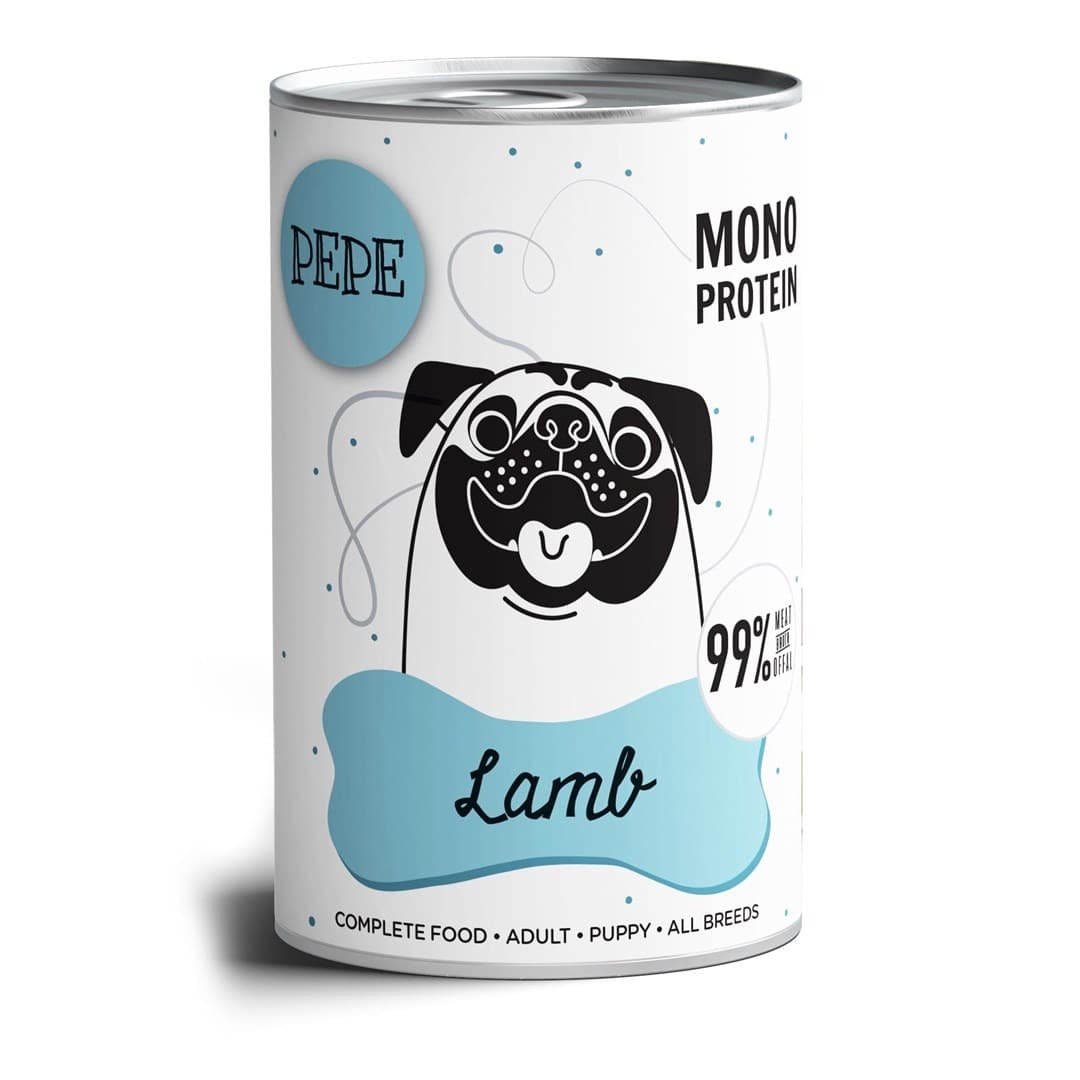 Paka Zwierzaka Pepe Lamb karma dla psa z 99% jagnięciny 400g