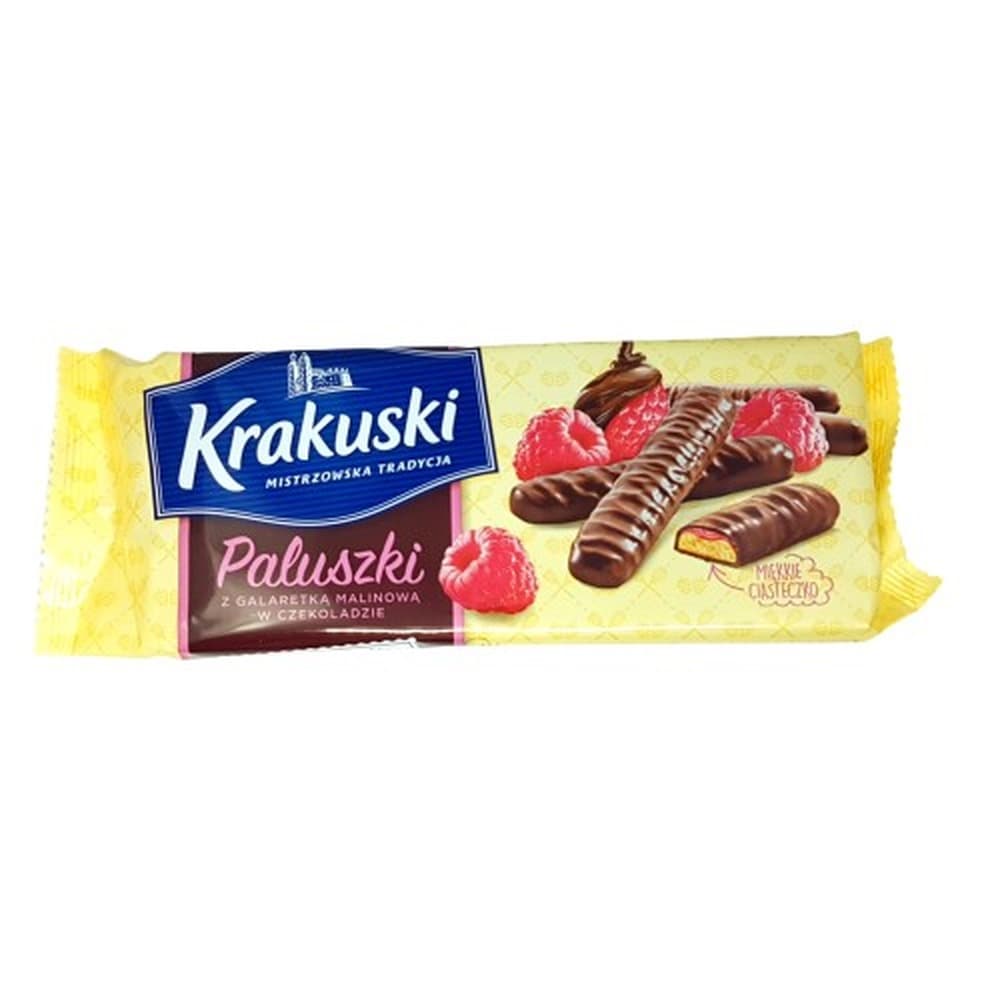Krakuski paluszki z galaretką malinową 144 g