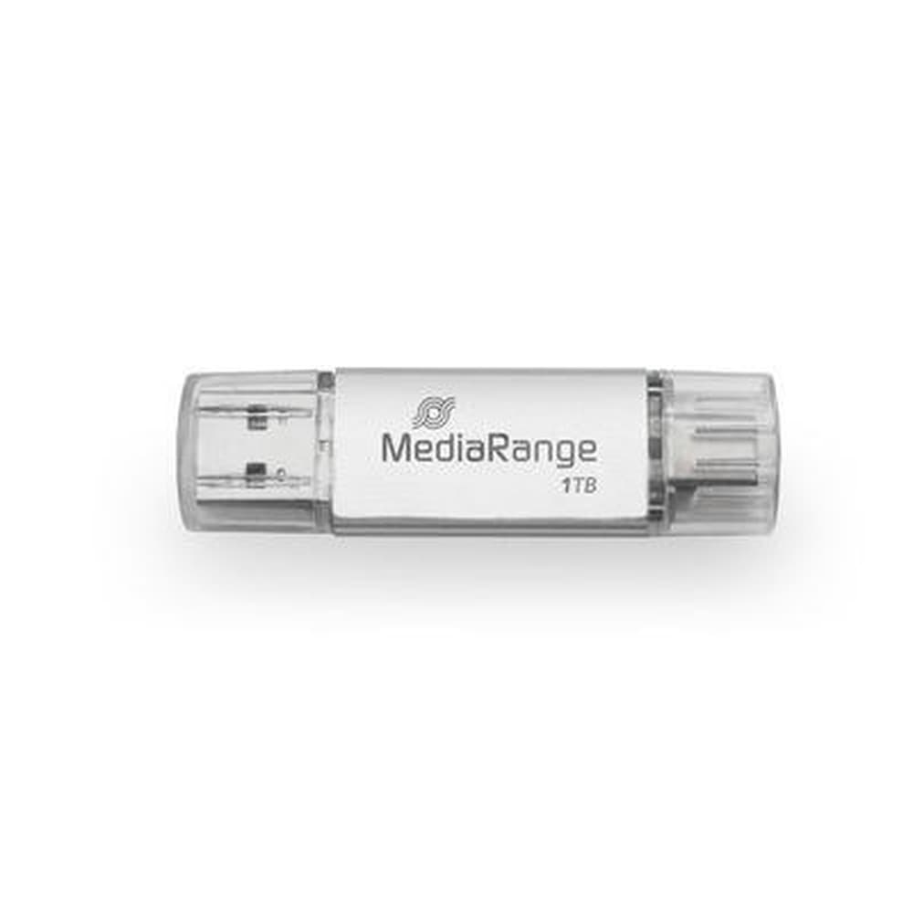 Pamięć USB MediaRange 1 TB USB Type-A / USB Type-C 3.2 Gen 1 Srebrny