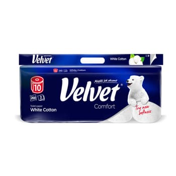 Papier toaletowy Velvet Comfort White Cotton 10 rolek