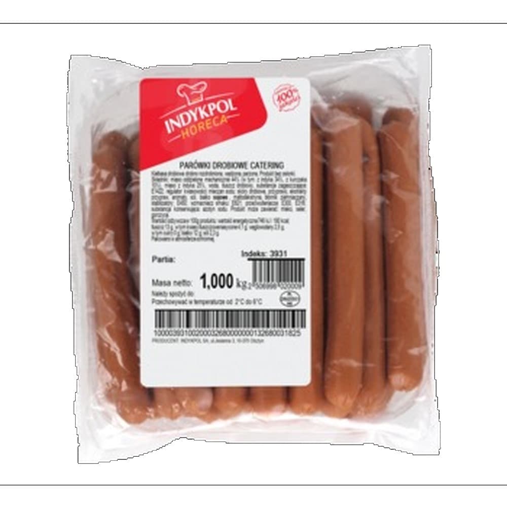 Parówki drobiowe catering bez osłonki ok. 1 kg Indykpol