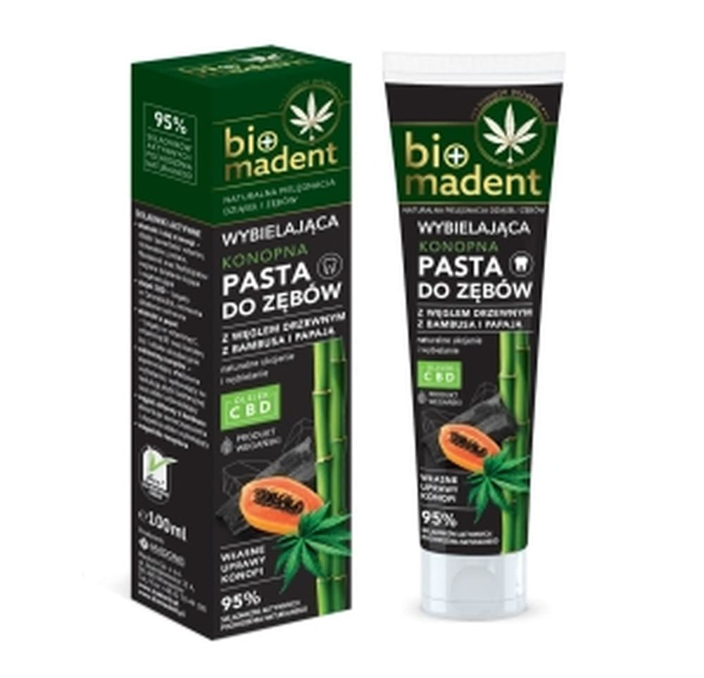 Bio Madent pasta konopna wybielająca z węglem i papają 100 ml