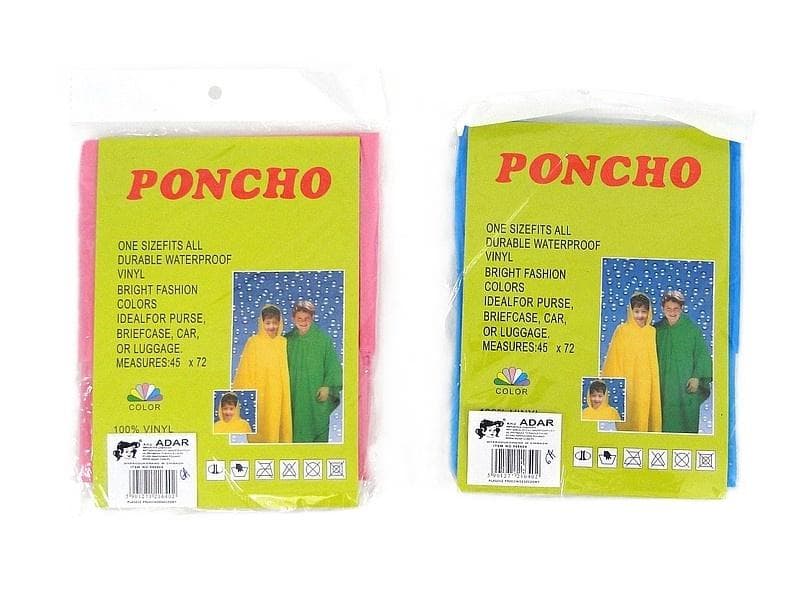 Płaszcz przeciwdeszczowy poncho winylowy Mix Kolorów 100x80 cm