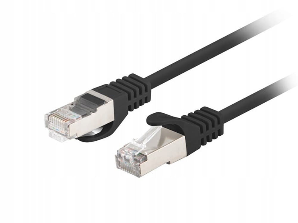 Patchcord FTP kat.6 1 m czarny Lanberg 10 sztuk