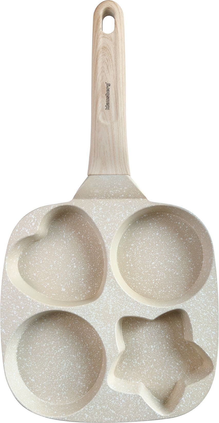 Patelnia 3-sekcyjna beżowa 36 x 18,5 x 2,5 cm z powłoką nieprzywierającą