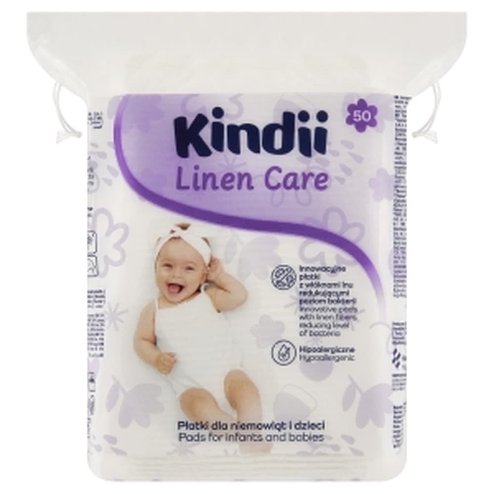 Kindii Płatki kosmetyczne Linen Care 50 sztuk