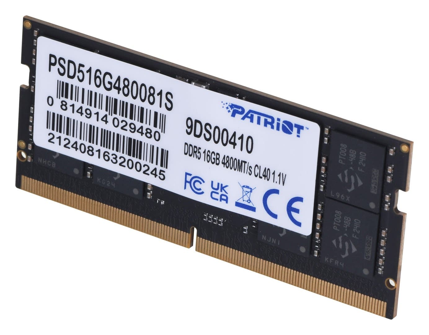 PATRIOT SIGNATURE SO-DIMM DDR5 16GB 4800MHz 1 Rank - Pamięć RAM do Laptopa