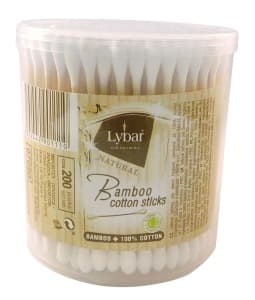 Patyczki bambusowe Lybar do czyszczenia uszu okrągłe 200 sztuk