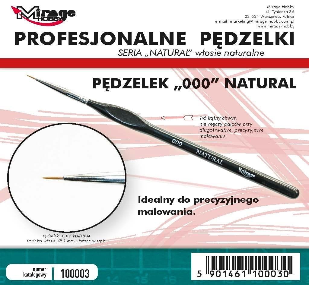 Pędzelek modelarski naturalny włosie 000 Mirage Hobby