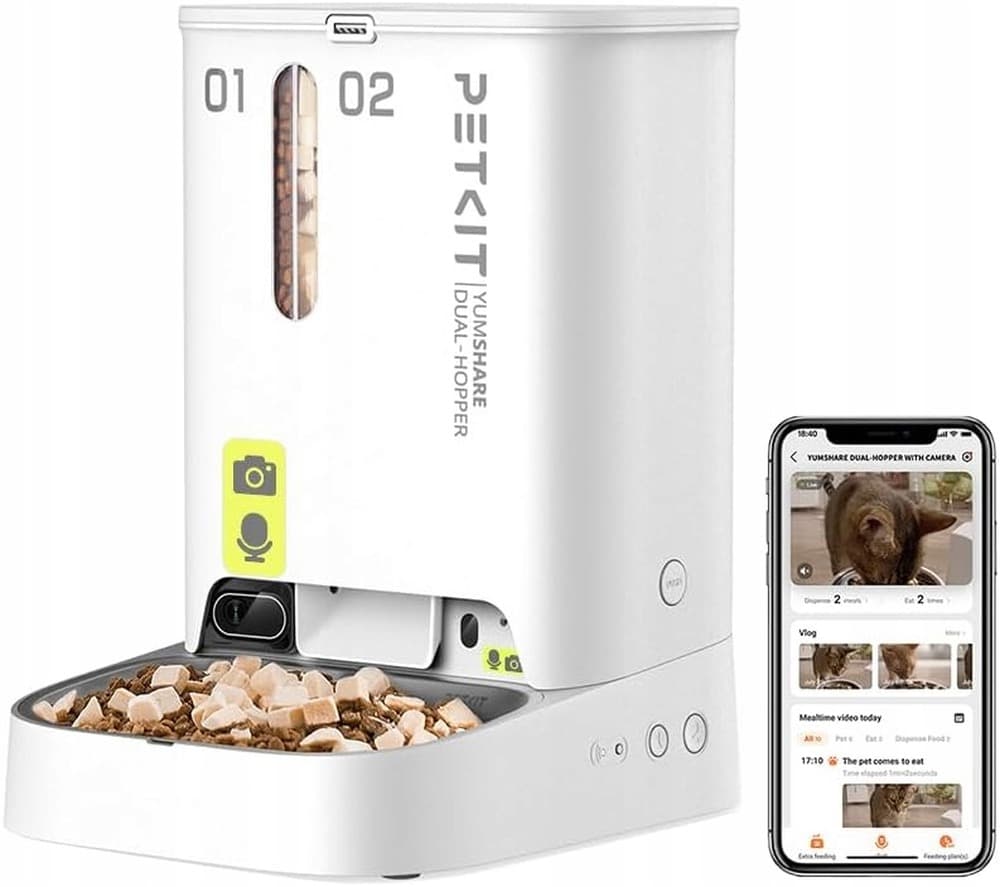 Petkit YumShare Dual-Hopper Automat do karmienia z kamerą