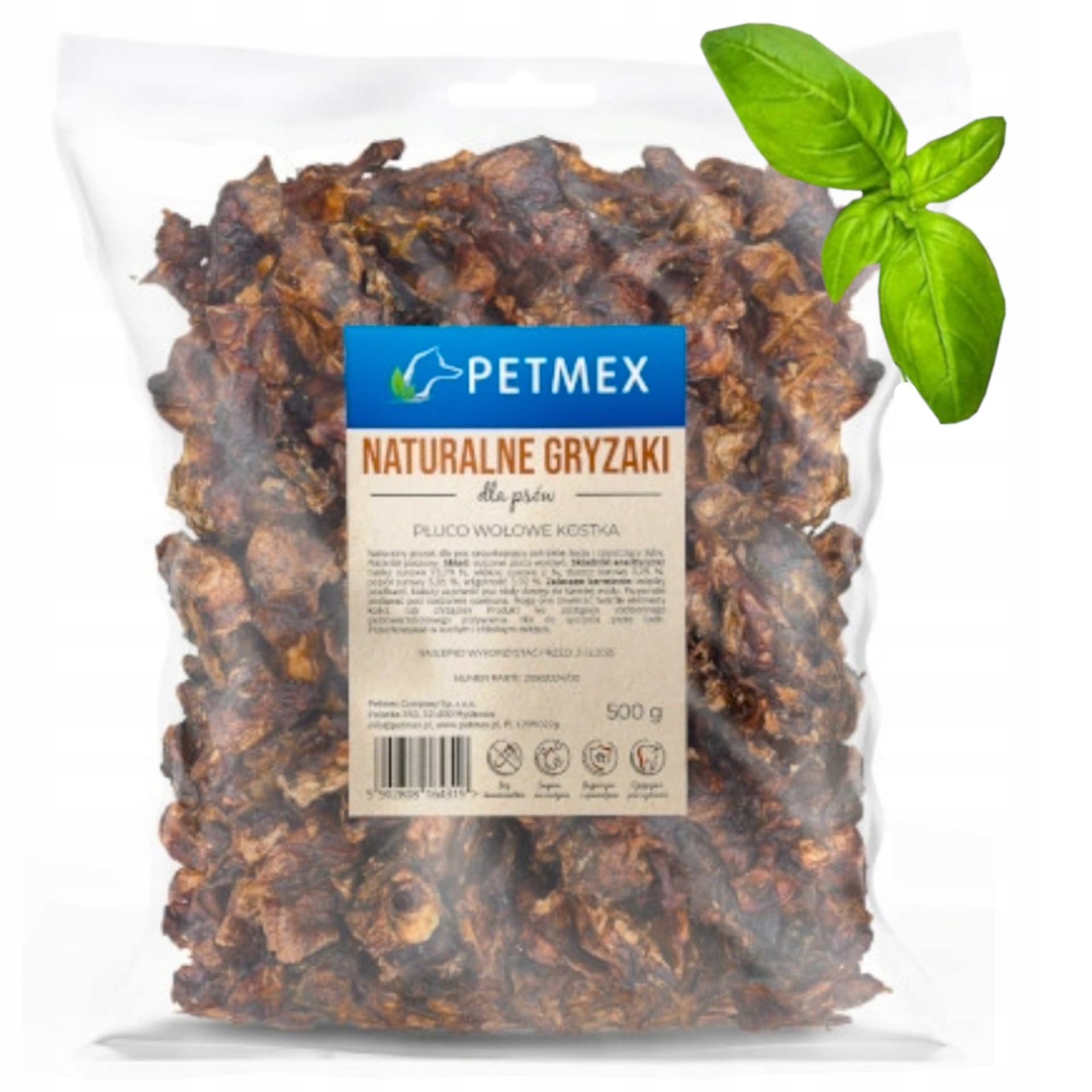PETMEX Płuco wołowe 500g - naturalny gryzak dla psa