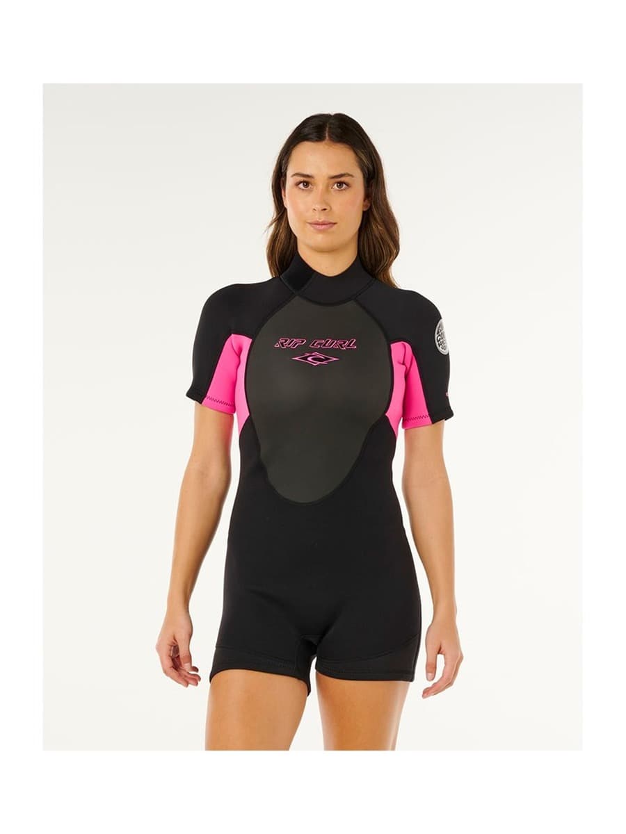Pianka neoprenowa damska Rip Curl Omega Back Zip Springsuit czarno-różowa rozmiar S