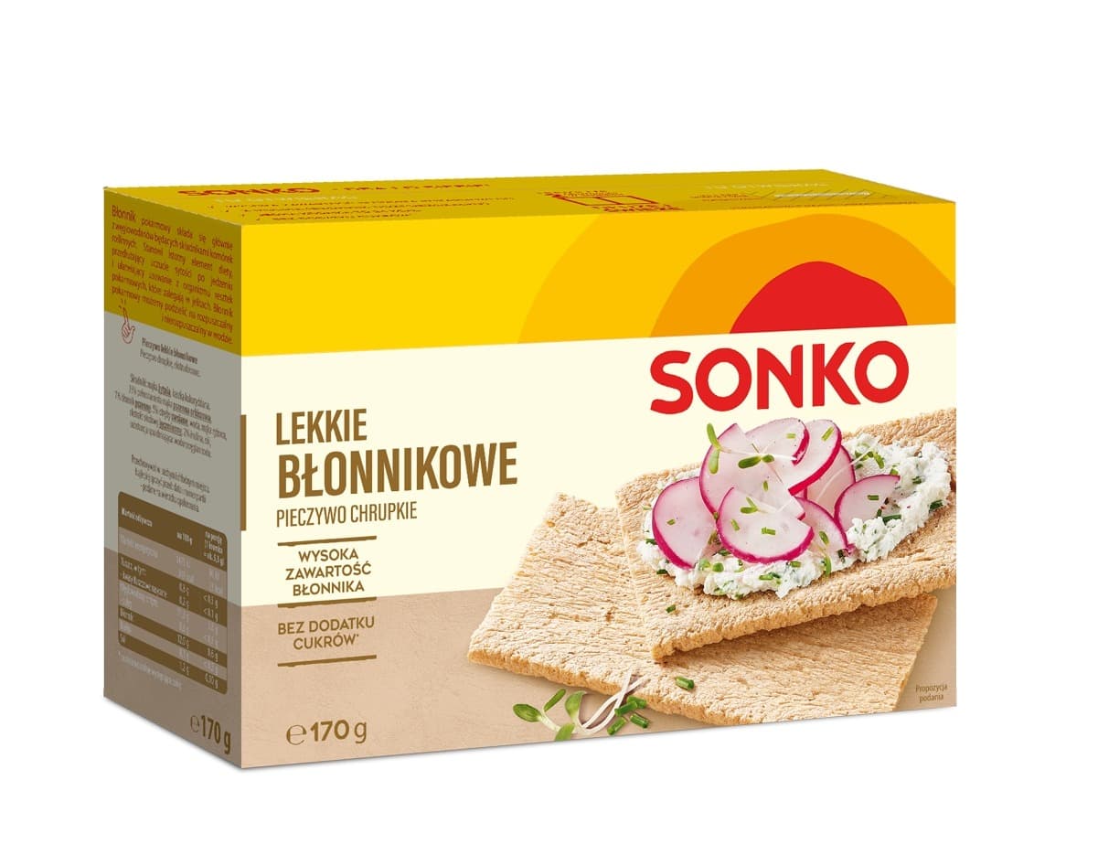 Sonko. Lekkie błonnikowe. Pieczywo chrupkie 170 g.