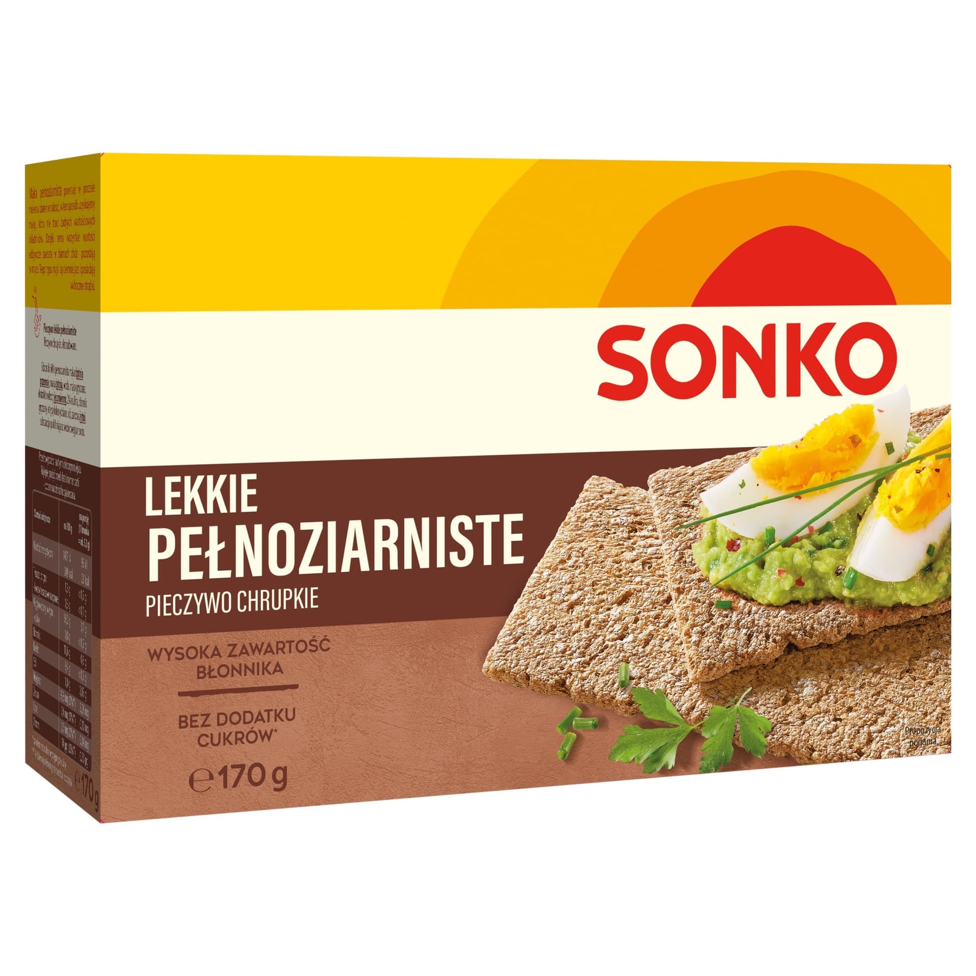 Sonko. Lekkie pełnoziarniste. Pieczywo chrupkie 170 g.